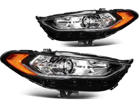 Ze848527g01 Cciyu Pair Headlights Assembly For 2017-2020 Ford Fusion Black Housing With Projector Ze848527g01 Cciyu Pair Headlights Assembly For 2017-2020 Ford Fusion Black Housing With Projector