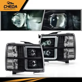 Gpl98547 Cheda Fit For 2007-2014 Chevy Silverado Black Housing Clear Lens Headlights Lamps Gpl98547 Cheda Fit For 2007-2014 Chevy Silverado Black Housing Clear Lens Headlights Lamps