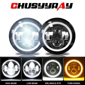 Chusyyray 244910167358 For 1962-1974 Chevy C10 C20 Pickup Pair 7 Inch Round Led Headlights Hi/lo Beam