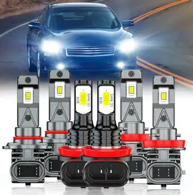 Chusyyray 665808380510 For 2009-2014 Nissan Maxima Combo 6x Led Front Headlight Fog Light Bulbs Kit Chusyyray 665808380510 For 2009-2014 Nissan Maxima Combo 6x Led Front Headlight Fog Light Bulbs Kit