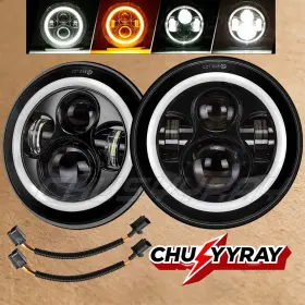 Chusyyray 752895717838 Set Of 2 Fits Chevy Camaro 1967-1981 7 Inch Round Headlight High/low Beam 6000k