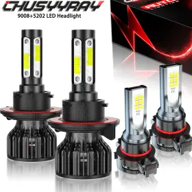 Chusyyray 753613852541 4x Combo Led Headlights Fog Light Bulbs Kit 6000k Super Bright White Chusyyray 753613852541 4x Combo Led Headlights Fog Light Bulbs Kit 6000k Super Bright White
