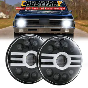 Chusyyray-7 Chusyyray 810493716568 Dot Pair 7 Inch Round Led Headlights Hi/lo Halo For Chevy Nova Camaro Monza Chusyyray-7 Chusyyray 810493716568 Dot Pair 7 Inch Round Led Headlights Hi/lo Halo For Chevy Nova Camaro Monza