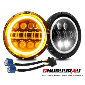 Chusyyray 827429596330 7 Inch Round Led Headlights Halo Angel Eyes Drl For Jeep Wrangler Lj Tj Cj Jk