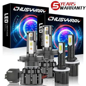 Chusyyray 9003/h4 Bulbs 880 4x H4 Led Headlight Fog Light Combo 6000k For Hyundai Tucson 2010-2013