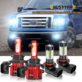 9145 Chusyyray 9008 9005/9145 For 5.4l Ford F150 2004-2010 Led Headlight High/low Fog Lights Bulbs Combo 6k