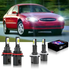 Plus-9007 Chusyyray Chu-z3 880 For Ford Taurus 2000-2007 6000k Led Headlight High Low Fog Light Bulbs Combo 4pc