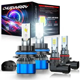 Chuayyray-q2 Chusyyray Plus-9007 9145 For Ford F 250 Super Duty 2002-2004 Combo Led Headlight Fog Light Bulbs Kit 4x