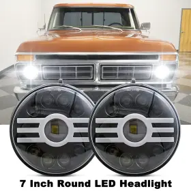 Gm029 Chusyyray Pair 7ftftinch Led Headlights Halo Drl For Ford F100 F250 F350 Pickup 1953-1977