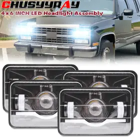 Chusyyray H4656 H4651 H4666 4pcs 4x6 Inch Led Headlights Drl Hi/lo Beam For Chevrolet R2500 Suburban 1989-1991