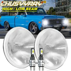 H6012 Chusyyray H6014 H6015 H6017 2pcs 7 Inch Round Led Headlights Hi/lo Fit Chevy Truck 47-1957 C20/30 Pickup 61-1974