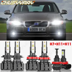Chusyyray H7 H11 Para For Volvo S80 2007-2013 6x 6000k Led Faro Alto/bajo Bombillas Antiniebla