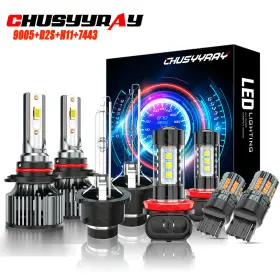 L2-9005 Chusyyray D2s H11 7443 For 2009-2014 Acura Tl 8x Driving Lights Rear Turn Signal Fog Light Bulbs Kit