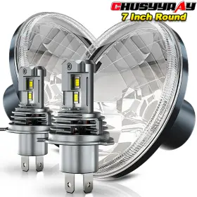 My-22-0607 Chusyyray 2 U6splus Dot Pair 7 Inch Round Led Headlights H4 Bulbs For Dodge Dart 64-1976 D100