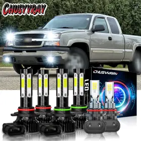 V4-9005 Chusyyray 9006 9145 6x White Led Headlight Fog Light For 2003-2006 Chevy Silverado 1500 2500 3500 Hd V4-9005 Chusyyray 9006 9145 6x White Led Headlight Fog Light For 2003-2006 Chevy Silverado 1500 2500 3500 Hd