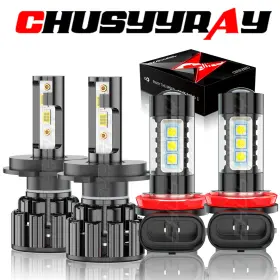 Chusyyray Z3series-h4 H11 Fit Nissan Cube 2009-2014 H4 Led Headlight Fog Light Combo Bulbs Kit 4pcs