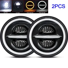 Zcyd703 Chusyyray 2pc 7 Inch Round Led Headlight Hi/lo Beam Fit For Ford F100 1975-1979 H6024