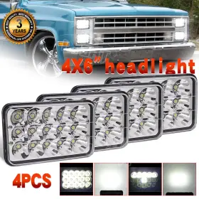 1002-w Colight 4pcs 4 Inch X6 Led Headlights Hi-lo Beam Fit For Chevy 1981-1986 C10 K5 Blazer