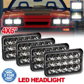 1002w4pcs2023926 Colight 4pcs 4 Inch X6 Led Headlights High-lo Beam For Chevy C10 Pickup 1981-87 Ford Mustang