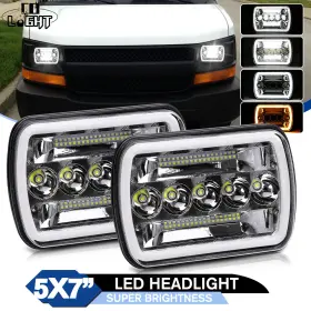 1003zq1c519 Colight 2pc For Chevrolet Express 1500 2500 3500 Astro Cargo Van G10 7x6 Inch Led Headlights