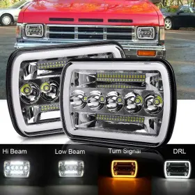 1003zqasfh Colight Pair Led Hi/low Sealed Beam 7x6 Headlight Crystal Clear For 90-97 Nissan Pickup