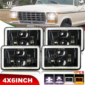 4x6-compatible Colight 4x6-compatible- 4pcs 4x6 Led Headlight Hi/lo Beam Projector Headlamp Fit Ford Ranchero 1977-1979