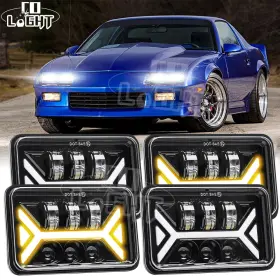Colight 785382914670 For Chevy Camaro 86-92 K10 K20 K30 4x6 Inch Led Headlights Halo Drl Hi-lo Beam 4pcs