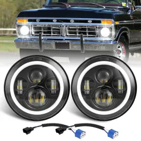 Colight 791715165855 Pair 7 Inch Halo Led Headlights Turn Signal For Ford Mustang Bronco F-100 F-250 F350