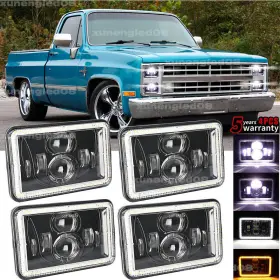 Aut5f0301 Colight 4pcs 4x6 Hi-lo Led Headlights Fit 1981 1982 1983 1984 1985 1986 Chevy C10 Trucks
