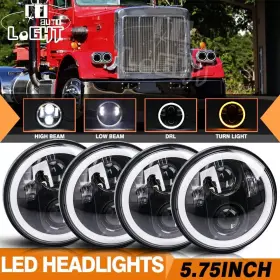 Co-m002-zq Colight 4pcs Dot 5 3/4 Inch 5.75 Led Headlight Hi-low Angel Eyes For Peterbilt Semi 349 359 Co-m002-zq Colight 4pcs Dot 5 3/4 Inch 5.75 Led Headlight Hi-low Angel Eyes For Peterbilt Semi 349 359