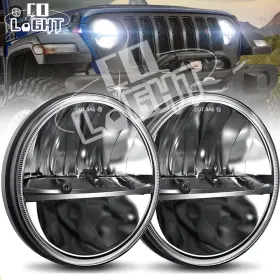 J004-c-dp-168 Colight Pair 7 Inch Round Led Headlights High/low Beam For Jeep Wrangler Jk Cj Tj Lj
