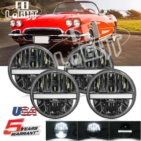 M004-158 Colight 4pcs Dot 5 3/4 Inch 5.75 Projector Led Headlights Sealed Beam Lamp Bulbs Hi/lo Drl