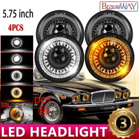 Q0cd5750m004b4h1 Colight 4pcs 5.75 Inch Round Led Headlights Drl High/low Beam For Jaguar Xj6 Xjs Xj12 Q0cd5750m004b4h1 Colight 4pcs 5.75 Inch Round Led Headlights Drl High/low Beam For Jaguar Xj6 Xjs Xj12