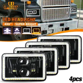 T001d-zq-xc-4pc Colight 4pcs 4x6 Inch Led Headlights High Low Turn Signal H4 Fit Ford Ltl9000 Truck Ltd T001d-zq-xc-4pc Colight 4pcs 4x6 Inch Led Headlights High Low Turn Signal H4 Fit Ford Ltl9000 Truck Ltd