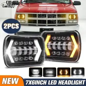 T004v-13tj-158 Colight 7x6 Inch Led Headlights Drl For Chevy C1500 C2500 C3500 K1500 K2500 K3500 1988-1999