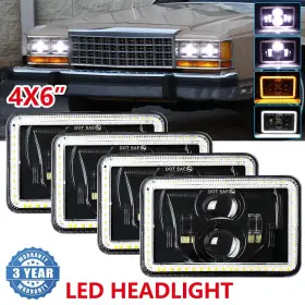 T00zq Colight 4pcs For Ford Ltd Crown Victoria 1987-1991 4x6 Inch Led Headlights Hi/lo Beam Halo