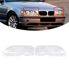 Comebuybestusa 550727673860 Front Headlight Lens Cover Transparent For Bmw 3 Series E46 4 Door 2002-2005 Fl