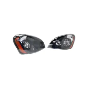 Componentsplus 680175622063 New Headlight Pair For Freightliner Heavy Duty Cascadia 125 2008-14 Black Bezel
