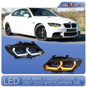 Cool-motor E92 E93 M3 2007-2010 Led Headlights For Bmw 3 Series Coupe 2-door Head Lamps Pair