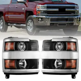 Cpw 704771311050 For 2015-2019 Chevy Silverado 2500hd 3500 Hd Headlights Projector Clear Lamps