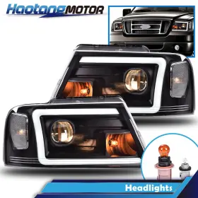 Ht-02hla1237bbw Crossdesign Led Drl Projector Head Lamp Light Chrome Housing Fit For 2004-2008 F-150 Pickup