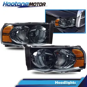 Ht-02hla3714asm Crossdesign Chrome Housing Corner Headlight Lamps Fit For 02-05 Dodge Ram 1500 2500 3500 Us
