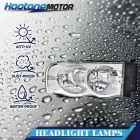 Ht-02hla3714aww Crossdesign Fit For 2002-2005 Dodge Ram 1500 2500 3500 Chrome Housing Corner Headlight Lamps