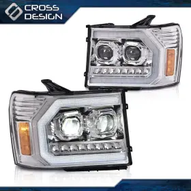 Ht-02hla4540bwt Crossdesign 1pair Clear Lens Headlights Lamp Fit For 2007-2014 Gmc Sierra 1500 2500hd 3500hd Ht-02hla4540bwt Crossdesign 1pair Clear Lens Headlights Lamp Fit For 2007-2014 Gmc Sierra 1500 2500hd 3500hd