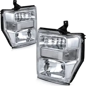 12228012 Csdex Pair Chrome Headlights For Ford F-250 F-350 F-450 F-550 Super Duty 2008 09-2010 12228012 Csdex Pair Chrome Headlights For Ford F-250 F-350 F-450 F-550 Super Duty 2008 09-2010