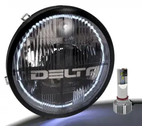 01-1198-lbio Delta Lights For Jeep Wrangler Jk 18 Quad-bar Round Led Headlights W Switchback