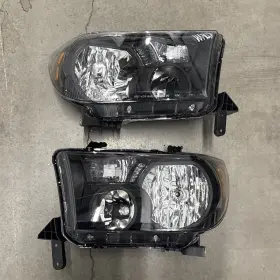 Dna Motoring Dna-hlohtt07bkam For 2008-2017 Sequoia Tundra Oe Style Front Driving Headlight Lamps Black Amber