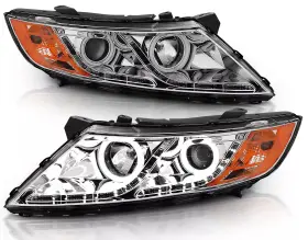 Ka043-b0wxa Doctor Diesel Usa Led Halo 2011-2015 Chrome Projector Parking Headlights Pair For Kia Optima
