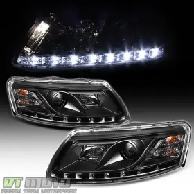 Au2502131 Dtmoto Black 2005-2008 Audi A6 Drl Led Daytime Running Lamps Projector Headlights 05-08 Au2502131 Dtmoto Black 2005-2008 Audi A6 Drl Led Daytime Running Lamps Projector Headlights 05-08