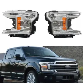 Fo2502373 Dtmoto Pair Headlights Left Right Halogen Headlamps For Ford F-150 Pickup 2018 - 2020 Fo2502373 Dtmoto Pair Headlights Left Right Halogen Headlamps For Ford F-150 Pickup 2018 - 2020
